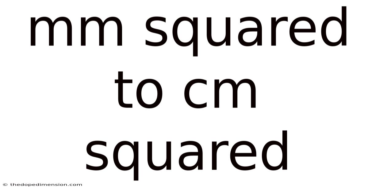 Mm Squared To Cm Squared