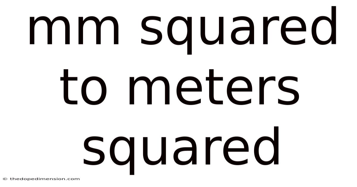 Mm Squared To Meters Squared