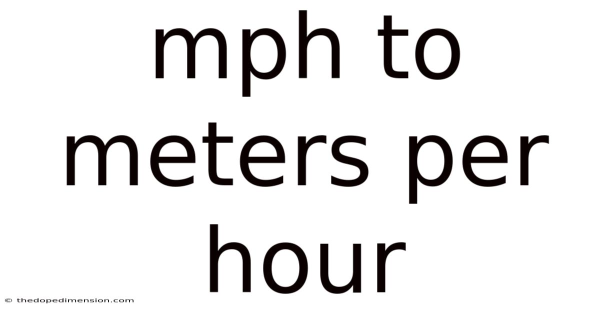 Mph To Meters Per Hour