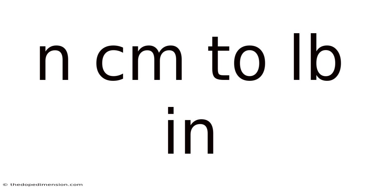 N Cm To Lb In