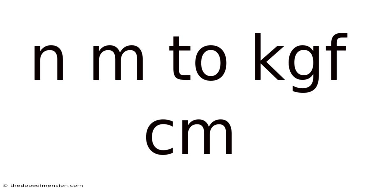 N M To Kgf Cm
