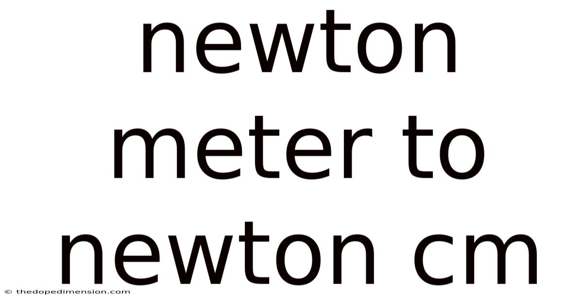 Newton Meter To Newton Cm