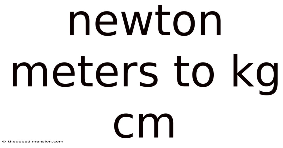 Newton Meters To Kg Cm