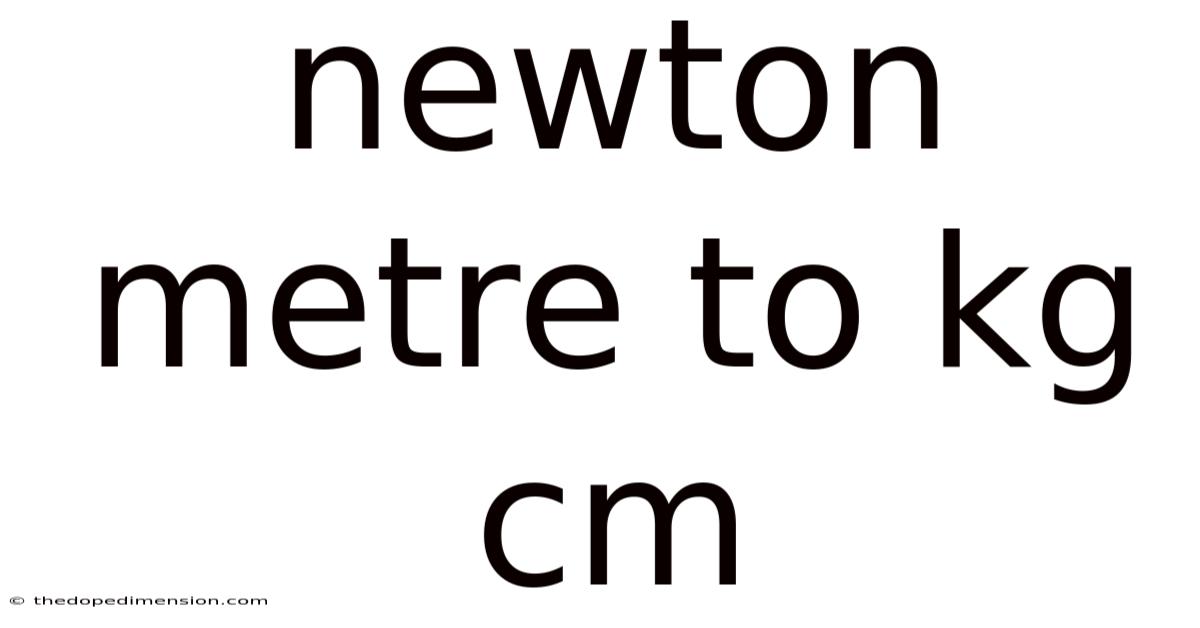 Newton Metre To Kg Cm