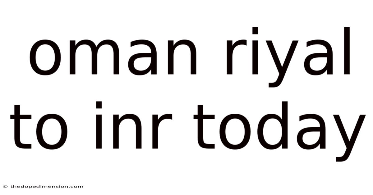 Oman Riyal To Inr Today