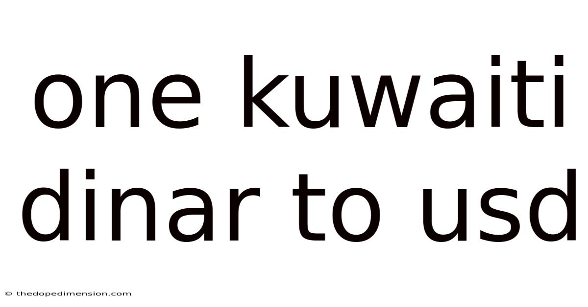 One Kuwaiti Dinar To Usd