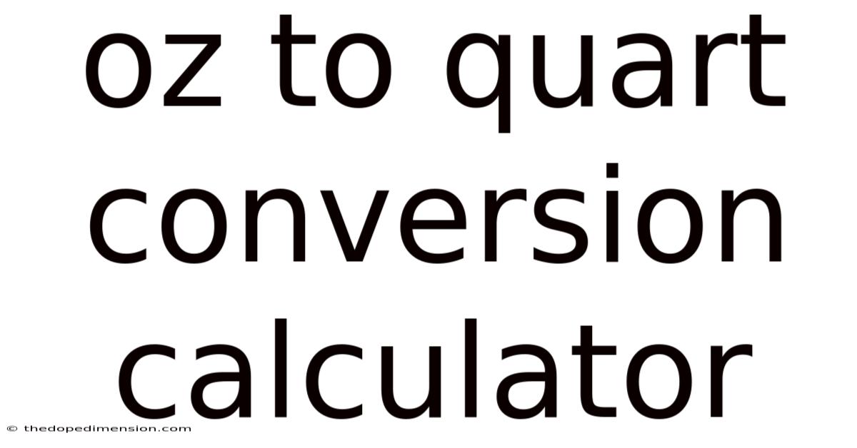Oz To Quart Conversion Calculator