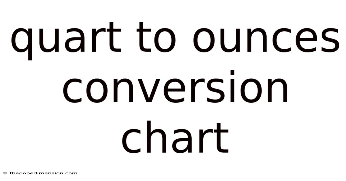 Quart To Ounces Conversion Chart