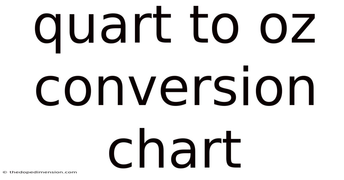 Quart To Oz Conversion Chart
