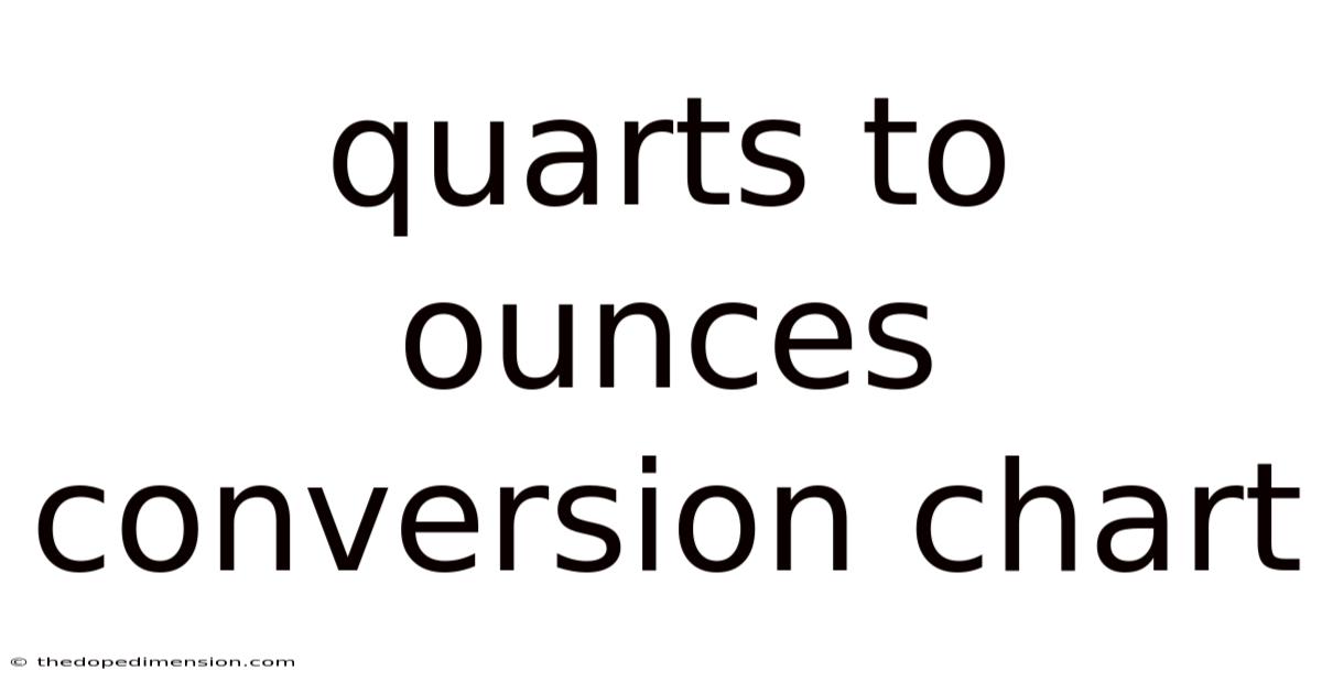 Quarts To Ounces Conversion Chart