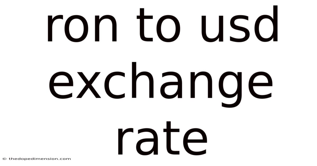 Ron To Usd Exchange Rate