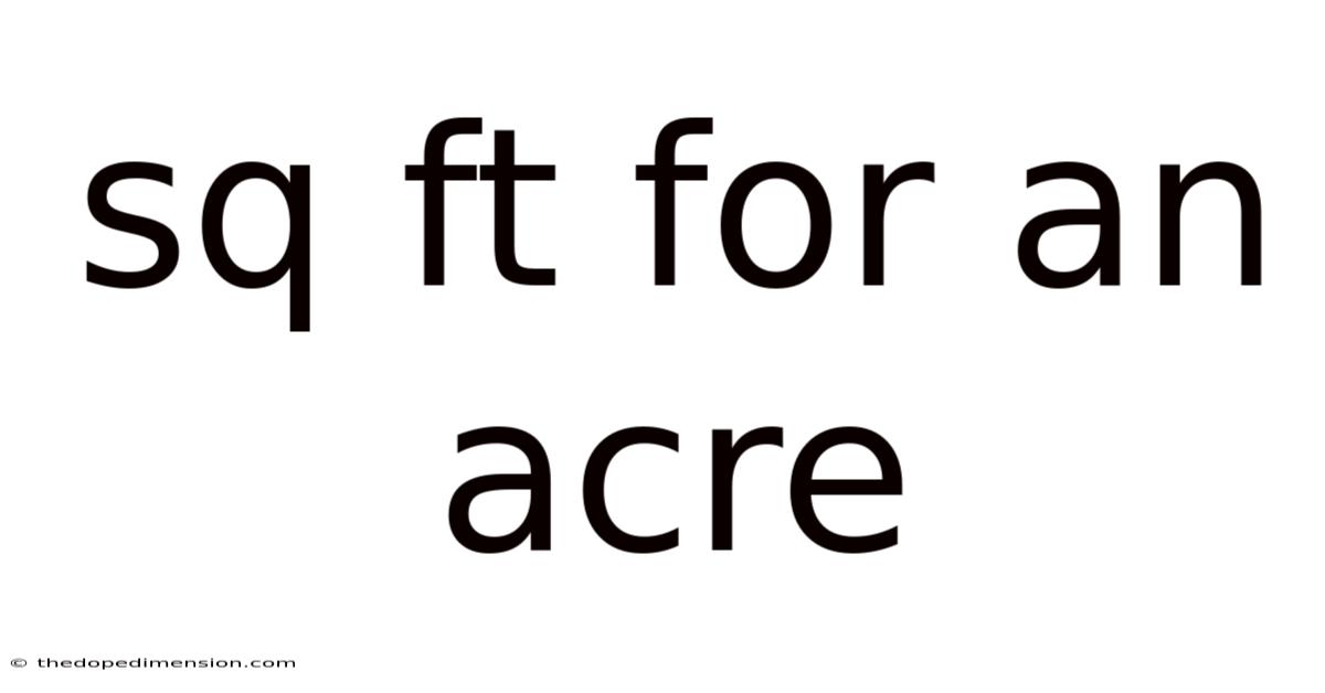 Sq Ft For An Acre