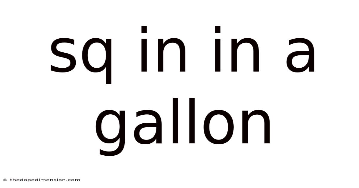 Sq In In A Gallon