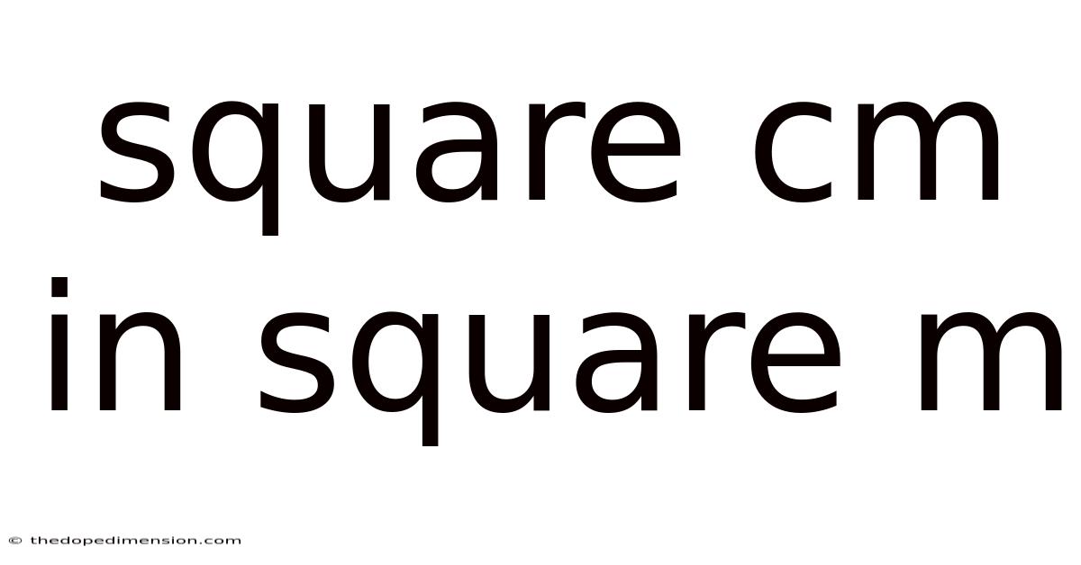 Square Cm In Square M