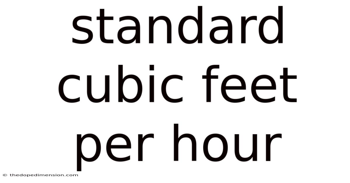 Standard Cubic Feet Per Hour