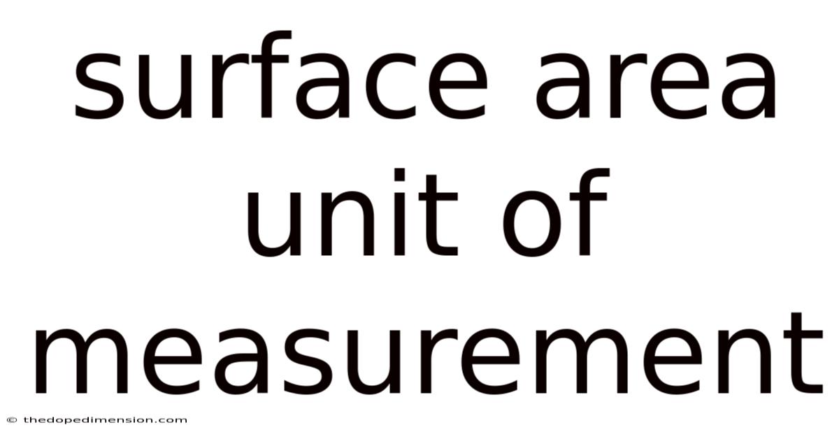 Surface Area Unit Of Measurement