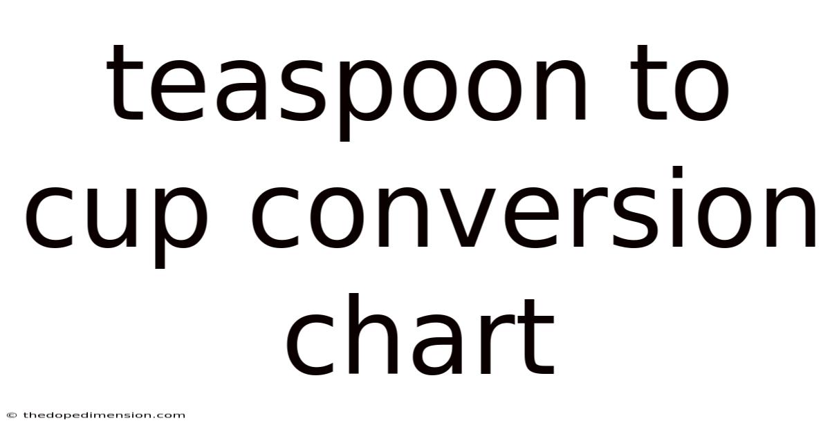 Teaspoon To Cup Conversion Chart