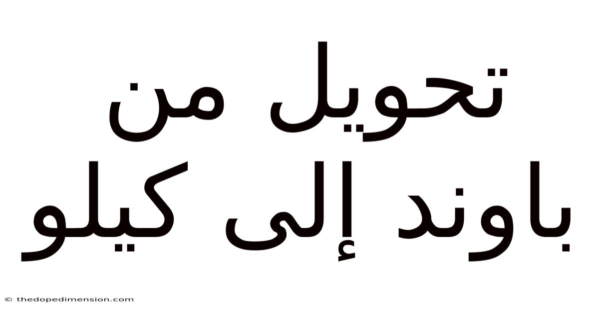 تحويل من باوند إلى كيلو