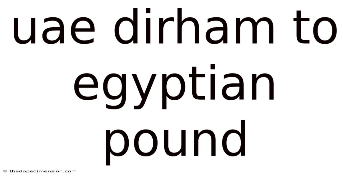 Uae Dirham To Egyptian Pound