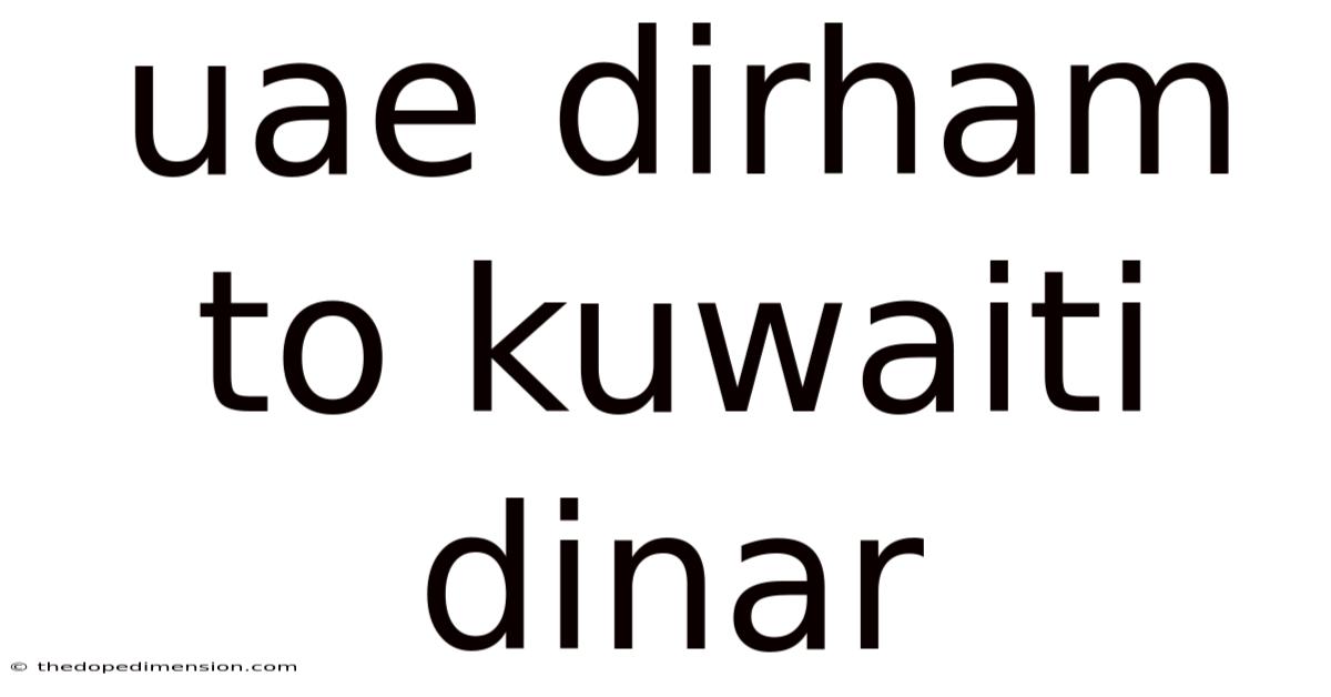 Uae Dirham To Kuwaiti Dinar