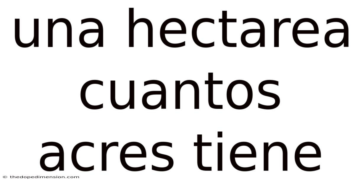 Una Hectarea Cuantos Acres Tiene