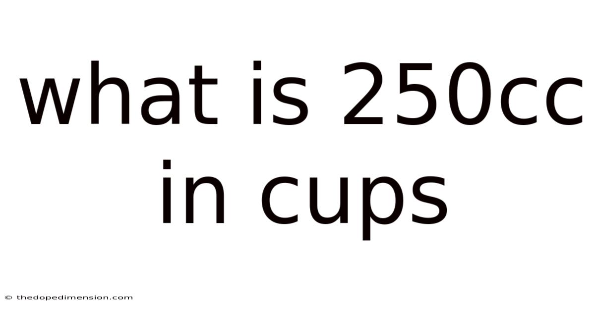 What Is 250cc In Cups