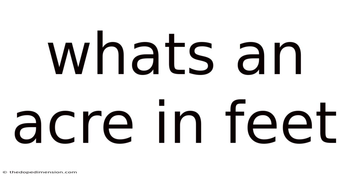 Whats An Acre In Feet
